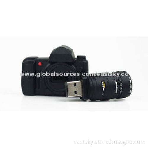 Custom Camera-shaped USB Flash Drive, Made of Soft PVC Material, OEM Orders Welcomed